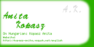 anita kopasz business card